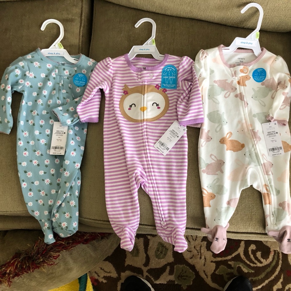 3 NWTs Baby 2-Way Zip Up Sleep & Play